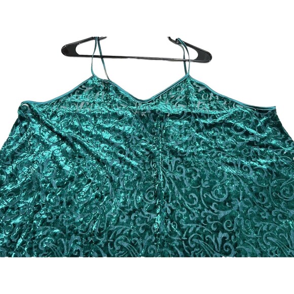 VTG Lane Bryant Intimates 26/28 Velour Lace Green Neligee Nightgown  Sleepwear - Picture 7 of 8
